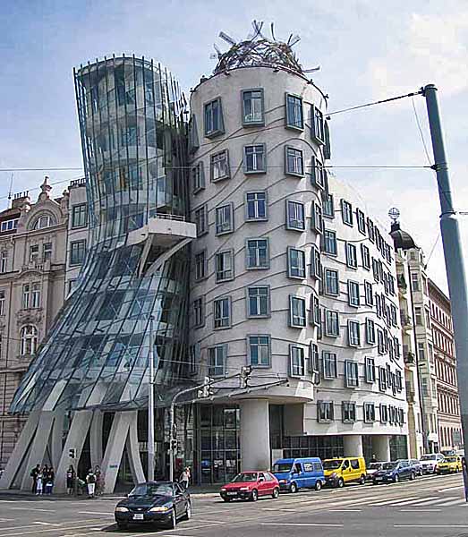 Frank Gehry, Nationale-Nederlanden Building, view from Jiráskovo Street,  Prague, Czech Republic (1992-1996)