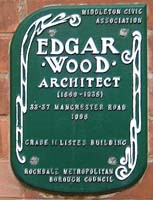 Edgar Wood Plaque
                    for 3 shops on Manchester Road